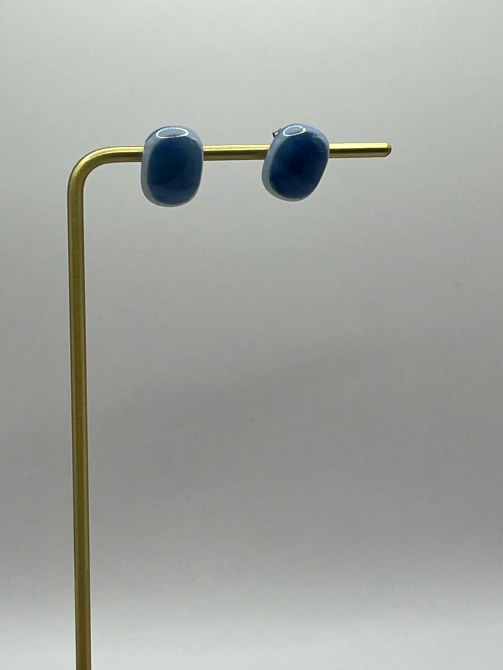 Blue Glass Stud Earrings